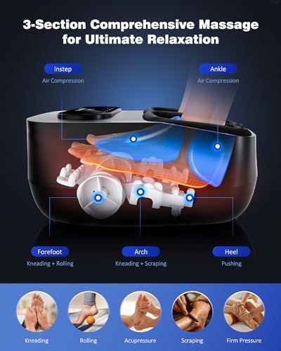 KNQZE Shiatsu Foot Massager with Heat & Compression, LCD Touch Panel, FSA - Image 6