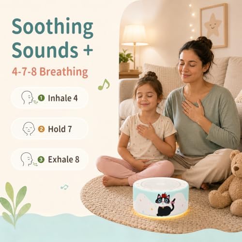 Kipcush White Noise Machine for Baby & Adults, Sleep Sound Machine with 30 Soothing Sounds, 8-Color Night Light, Memory Function, White Noise for Sleeping, Nursery, Office, Travel, Relaxation - Image 4