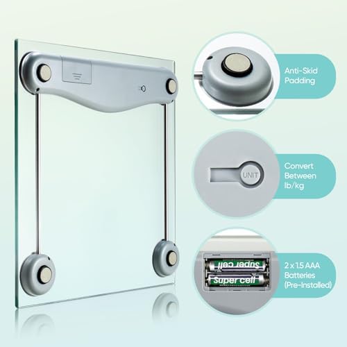 Etekcity Digital Body Weight Bathroom Scale, 6mm Tempered Glass, 400 lbs - Image 5