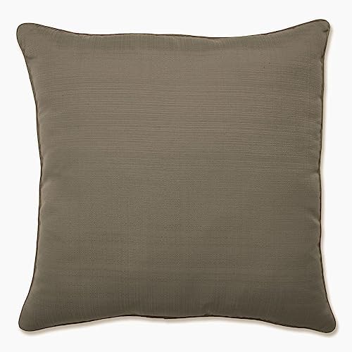 Pillow Perfect Forsyth Solid Indoor/Outdoor Floor Pillow Plush Fill, Weather and Fade Resistant, Floor - 25" x 25", Brown, by PillowPerfect