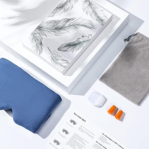 FRESHME Pure Handmade Cotton Sleep Mask - Blackout Eye Mask with Adjustable Velcro Soft and Comfortable Eye Blinder Shade for Men Women Travel Office Nap Airplane Blue - Image 6