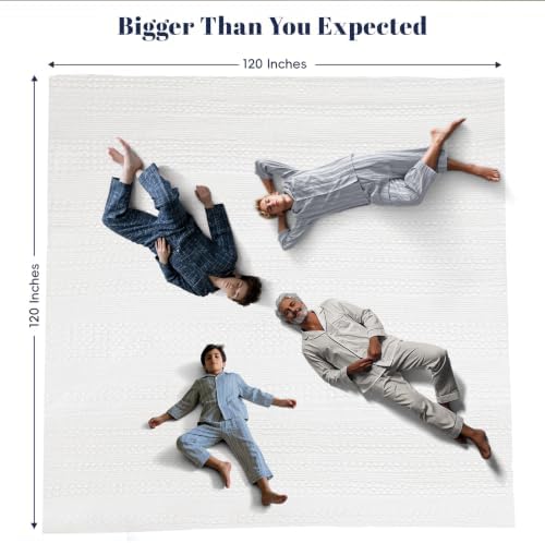 PHF Lightweight 100% Cotton Waffle Blanket, Oversized King, White - Image 6