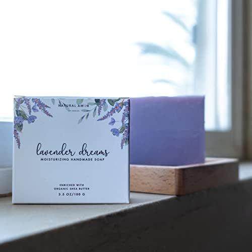 Natural Amor Lavender Spa Gifts for Women,7pcs Self Care Box Including Handmade Soap Bar, Candle, Bath Butter - Image 6