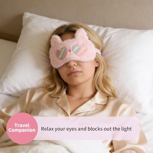 PERFECTSIGHT Sleep Eye Masks, Cute Sleep Eye Cover Lightweight Adjustable Eyeshade Mask Cover for Women Men Sleep Travel Nap, Sunglasses Bunny - Image 3