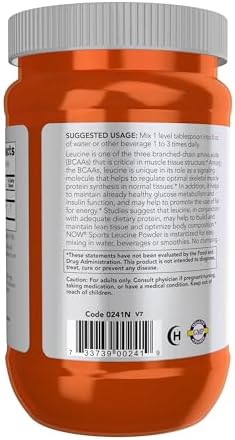 NOW Foods Sports Nutrition, L-Leucine Powder, Builds Lean Tissue*, Amino Acids, 9-Ounce - Image 3