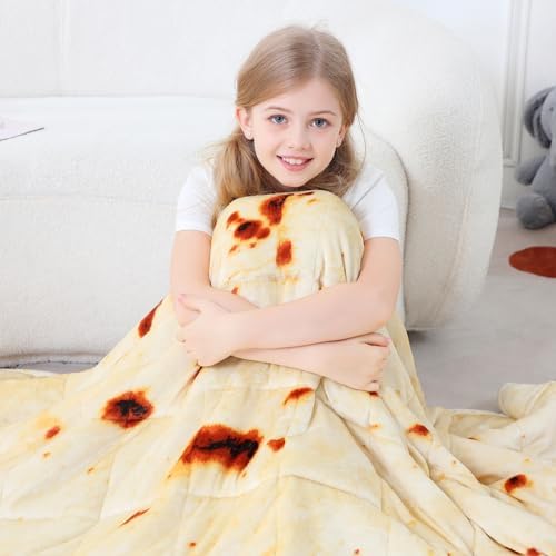Aemicion Weighted Blanket 7 Pounds Twin Size 41''×60'',Comfortable Soft Fluffy Sherpa Heavy Weighted Blankets for All-Season,Cute Burrito Pattern for Boys Girls,Machine Washable - Image 4