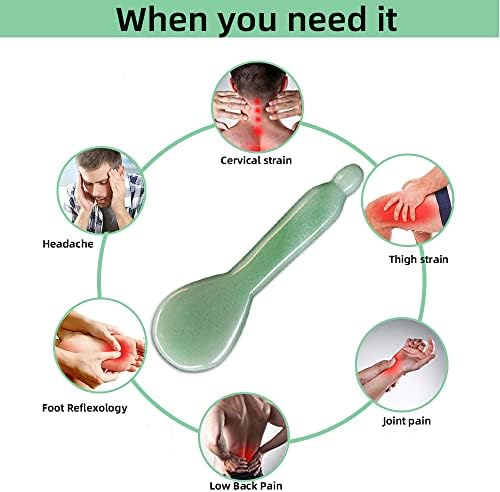 Jade Gua Sha Massage Tools Facial Tool Natural Green Gua Sha Anti Aging Facial Skin SPA for Rejuvenate Skin Anti-Wrinkle Anti Aging - Image 3