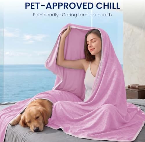 Topcee Cooling Blanket(90"x108"King Size) for Night Sweats Absorbs Heat to Keep Adults Cool on Warm Nights, Q-Max 0.5 Cooling Blankets for Hot Sleepers, Ultra-Cool Lightweight Blanket for Bed - Image 3