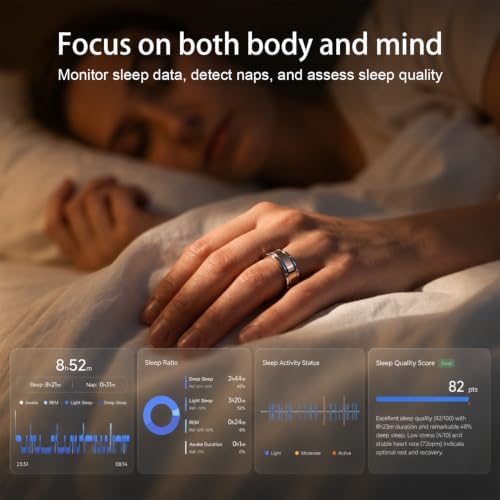 AI Smart Ring 1.0,Fitness Tracker for Men/Women,Gloss Black Size 10 - Image 5