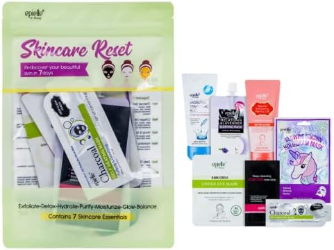 Epielle Skincare Reset Kit, 7 Home Spa Essentials, Exfoliating, Detoxifying, Hydrating & Purifying for Radiant Skin, At-Home Spa Kit, Self Care Gifts for Women, Korean Skin Care Set by Epielle