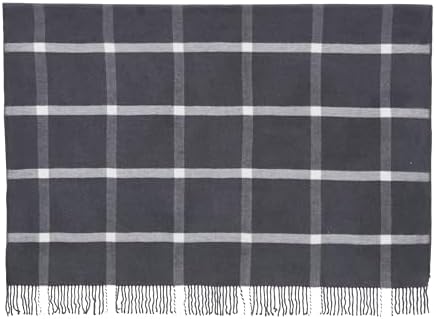 Arus Acrylic Highlands Collection Queen Throw Blanket Gray Plaid, 60x80 - Image 2