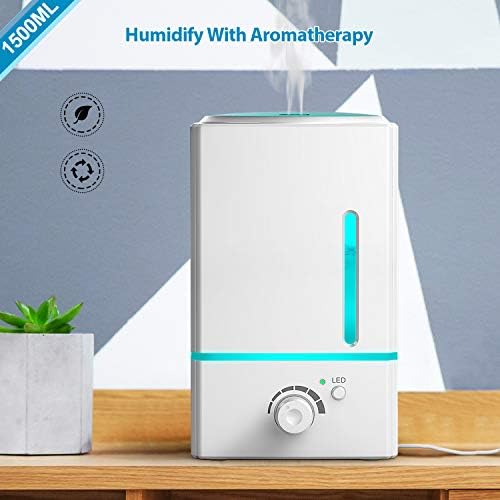 Exqline 1500ml Large Aroma Essential Oil Diffuser - Aromatherapy Humidifier for Large Room (White) - Image 7