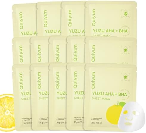 QUIYUM 14 Pack YUZU Sheet Mask - Oil control Facial Masks for Women & Teens by Quiyum
