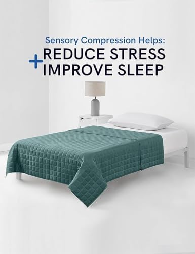 YnM Cooling Weighted Blanket for Adults, 15lbs Heavy Bed Throw for One Person of 140lbs, Perfect for Hot Sleepers or Warm Climates with Rayon/Glass Beads(48x72 Inches,Twin/Full Bed, Sea Grass) - Image 3