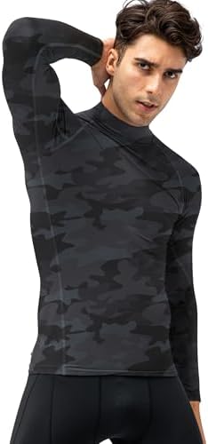 SPVISE Men's Compression Shirts Long Sleeve Mock Turtleneck Workout Tops - Image 5