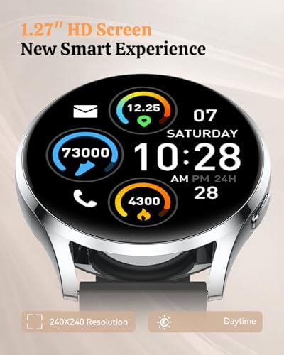 Smart Watch Fitness Tracker for iPhone Android for Women Men, Activity Tracker with Calorie & Step Counter, 150+ Sports, Daily Workout & Sleep Monitor，IP68 Waterproof Smartwatch (Beige) - Image 2