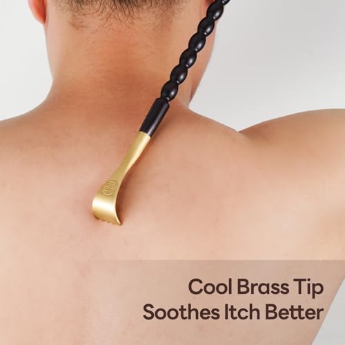Tomorotec Back Scratcher Massager, Ebony Wood Brass Head Itch Relief 17.5" - Image 7