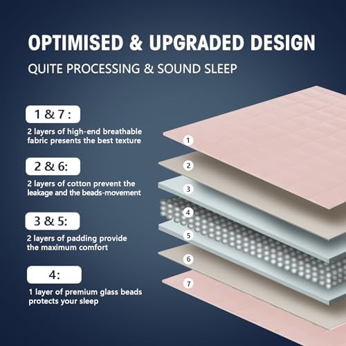 yescool Weighted Blanket for Adults (12 lbs, 48" x 72", Pink Grey) Cooling Heavy Blanket for Sleeping Perfect for 110-130 lbs, Twin Size Breathable Blanket with Premium Glass Bead, Machine Washable - Image 6