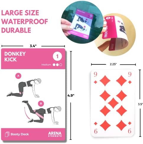 Arena Strength Workout Cards - Instructional Fitness Deck for Booty Band Workouts, Beginner Fitness Guide for Resistance Band Training Exercises at Home. Includes Workout Routines. - Image 6
