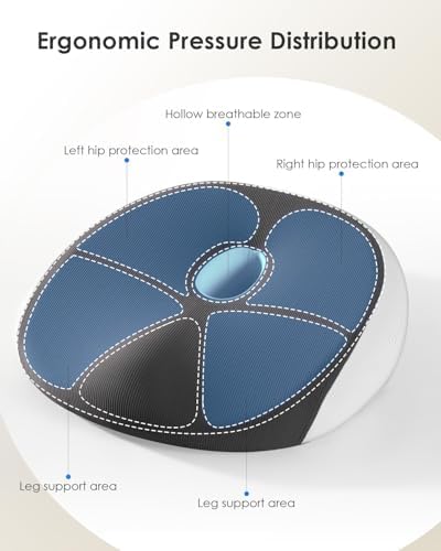 FLORICH Large Car Seat Cushion for Long Sitting, Ergonomic Memory Foam Driving Seat Cushion for Back & Sciatica Pain Relief, Non-Slip Washable Seat Cushion for Car, Driver, Office - Image 5