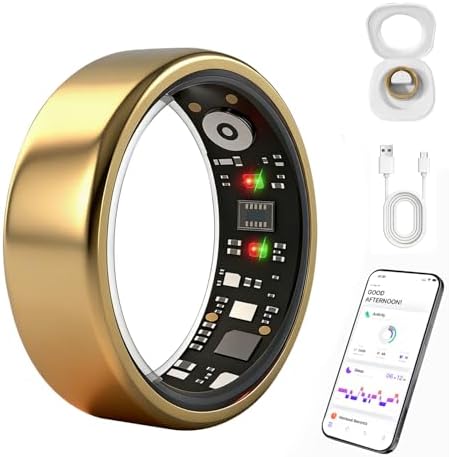 Smart Ring Gen 3 for Women Men, IP68 Waterproof Health Tracker Gold,9 by AutrefoisElf