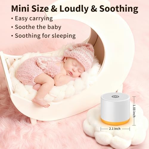 Portable White Noise Machine Mini Sound Machine with Light 30 Soothing Sounds Rechargeable for Adults Baby Kids Sleep Brown Noise Machine with Memory Function 4 Timers for Travel Camping Home Office - Image 3