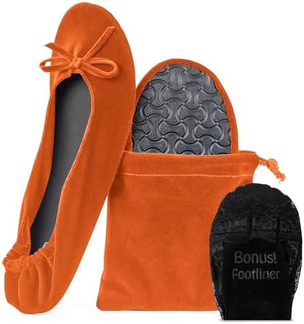 Velvet Foldable Flats for Women, Portable Ballet Shoes for Travel & Events by SilkyToes