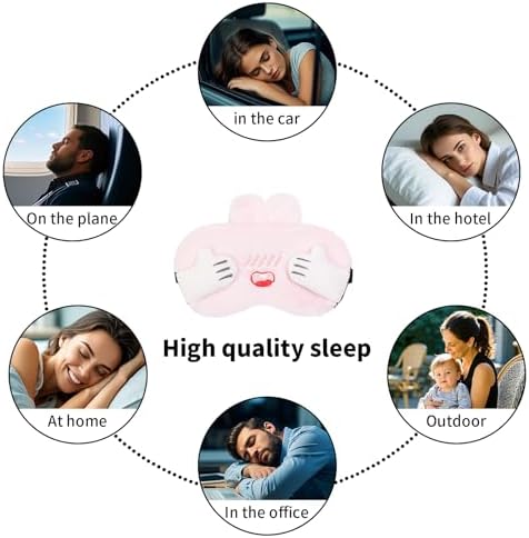 PERFECTSIGHT Sleep Eye Masks, Cute Bunny Sleep Eye Cover Lightweight Adjustable Eyeshade Mask Cover for Women KDS Sleep Travel Nap, Hide and Seek - Image 6