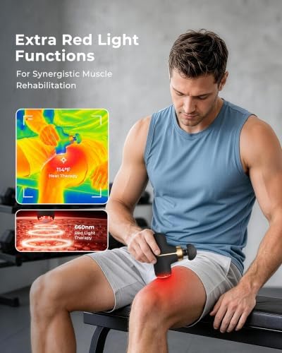 Super Mini Massage Gun with Heat & Red Light, 0.48 lb Travel Massage Gun - Image 4
