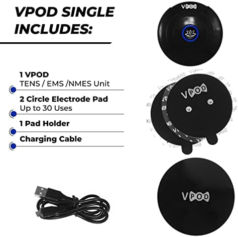 VPOD Single Wireless TENS Unit - EMS Muscle Stimulator for Pain Relief Therapy, 24 Modes - TENS Massager Electric Stimulation Machine for Nerve and Back Pain - Image 5