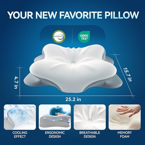 Cervical Neck Pillow for Neck Pain, Ergonomic Memory Foam for Side & Back Sleepers - Image 5