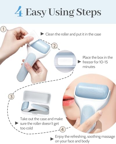 MORGLES Ice Roller for Face, Premium Facial Roller for Puffiness, Dark Circles and Lymphatic Drainage, Cold Face Roller for Women Self Care with Carry Case - Image 5