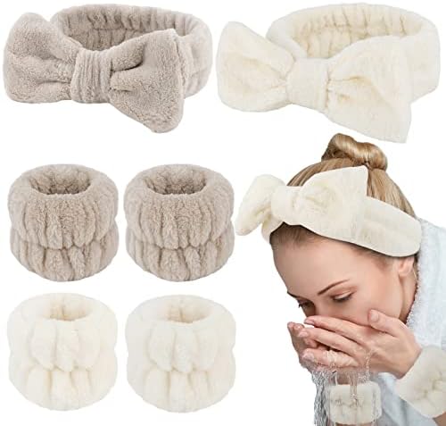 WHAVEL 6PCS Spa Headband and Wristbands Set for Washing Face Makeup by Whavel
