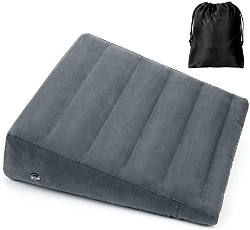 USHMA Inflatable Wedge Pillow, Portable Travel Wedge Pillow, Fast Inflation & Deflation Inflatable Wedge Pillows for Travel, Blow Up Sleeping Back Knee Bed by USHMA