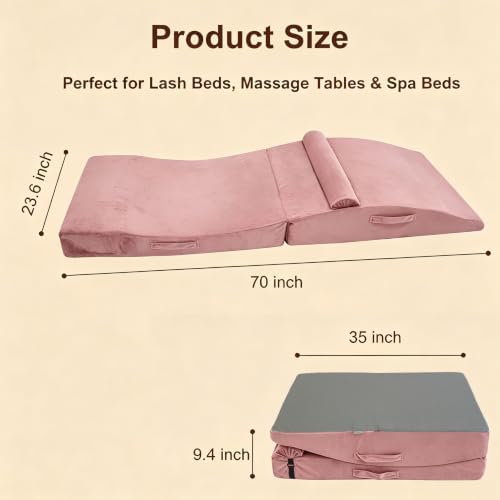 Lash Bed Topper,Ergonomic Massage Table Pad,Foldable,23.6"W *70"L - Image 2