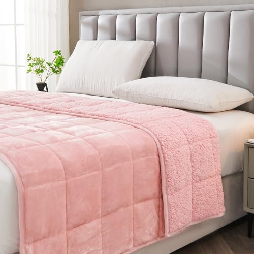 Topblan Sherpa Fleece Weighted Blanket for Adults, 15lbs 48 x 72 Twin Size - Image 2