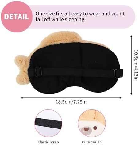 PERFECTSIGHT Sleep Eye Masks, Cute Sleep Eye Cover Lightweight Adjustable Eyeshade Mask Cover for Women Men Sleep Travel Nap, Khaki Fish - Image 6