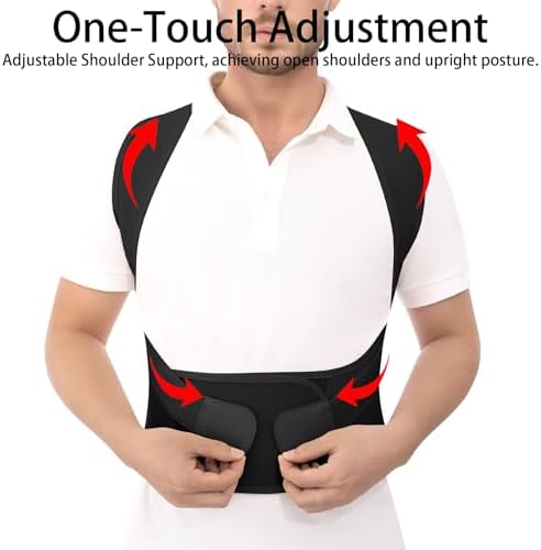 Back Brace Posture Corrector for Women and Men Upgraded Dynamic Traction Correction System Adjustable Shoulder Support Straightener Helps Reduce Upper Lower Back Pain Suitable for Hump Scoliosis Black Small - Image 4