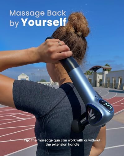 Renpho Massage Gun Deep Tissue, Back Massager for Pain Relief with Long Extension Handle, Percussion Handheld Mini Muscle Massagers Cordless for Athletes Neck, Reach - Image 3