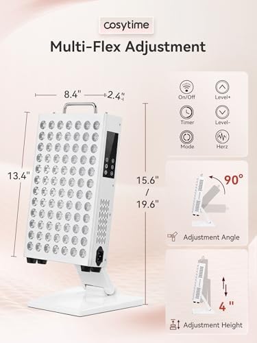 Red Light Therapy Panel for Face and Body, 204 LED Chips 6-Wavelength (660-1060nm) Infrared Light Therapy with Multi-Angle Stand - Image 4