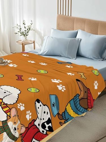 Full Flat Sheet Scarf Dog Flat Sheets Only Soft Breathable Microfiber Bedding Top Sheets Luxury Hotel Quality Puppy Animal Paw Print Tennis Ball Yellow Full Bed Sheet for All Season Bedroom Dorm Decor - Image 4
