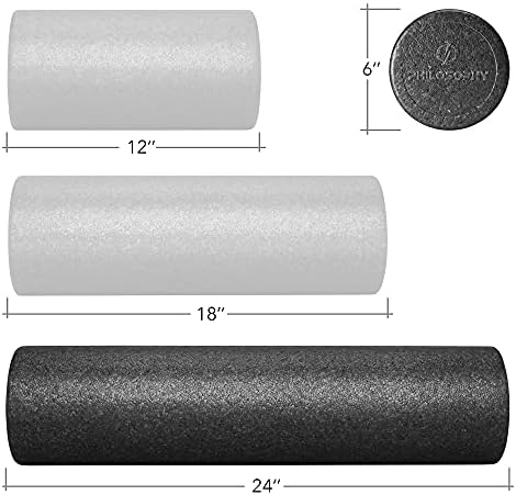 Philosophy Gym 24" High-Density Foam Roller for Exercise, Massage, Muscle Recovery - Round, Black - Image 5