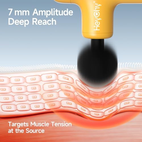 HEYCHY Super Mini Massage Gun Deep Tissue Portable Muscle Massager, 3000RPM - Image 3