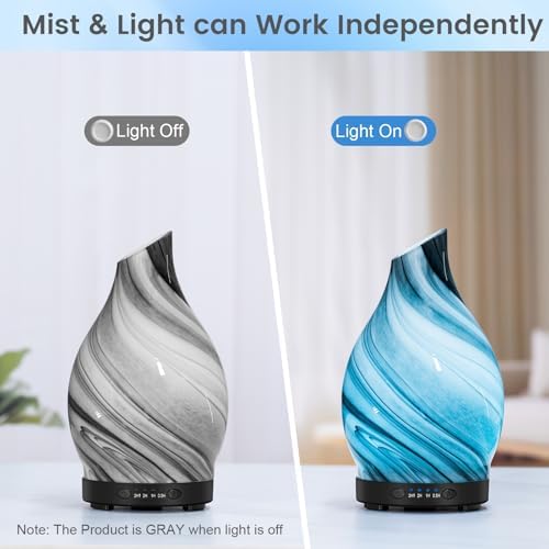 Glass Essential Oil Diffuser for Home, 120ML, 7 Color Lights - Image 3