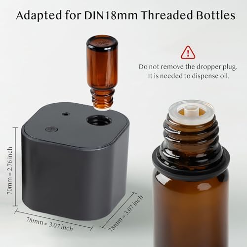 Waterless Essential Oil Diffuser, Portable Aroma Diffuser, Battery Operated, 3 Mist Modes, Aromatherapy Diffuser for Essential Oils, Cordless Scent Air Machine for Home, Office, Small Room, Black - Image 5