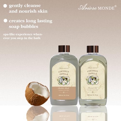 Spa Gift Baskets for Women, 8pcs Coconut Vanilla Bath Gift Set for Women - Image 3