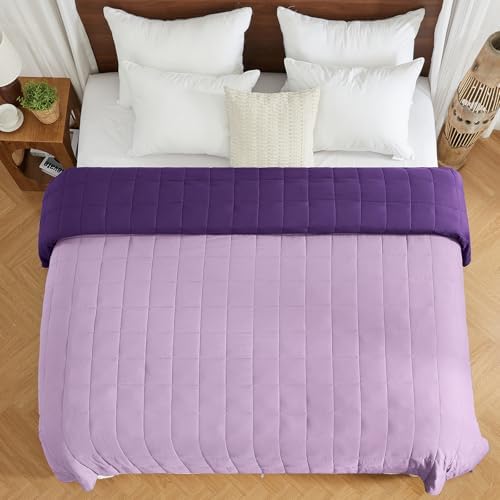 King Size Weighted Blanket for Adults (30 lbs, 80” x 87”, Purple) Cooling Heavy Blanket for Sleeping Perfect for 290-310 lbs, Breathable Blanket for Adults & Couple All Season, Machine Washable - Image 7