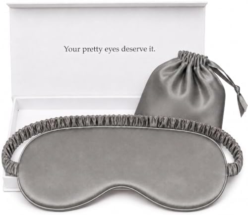 Silk Sleep Mask Light Blocking Luxury 100% Mulberry 19mm Silk Eye Mask Eye Cover Blindfold Ultra Soft Light & Comfy Anti Aging Skin Care with Travel Bag Gift Package by YanserSelection