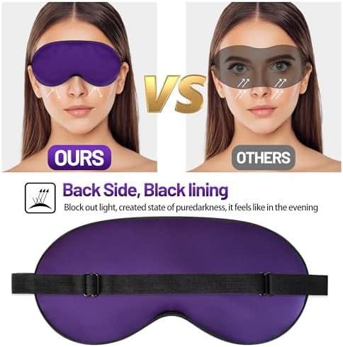 Silk Sleep Mask, Blackout Eye Mask for Sleeping with Adjustable Strap - Image 4