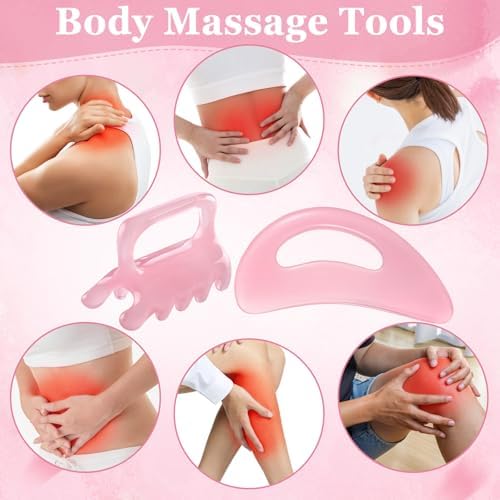 ProSuites 2Pack Fascia Massage Tool,Fascia Blaster for Cellulite Release Pink Resin Body Gua Sha Tool for Waist,Back,Legs,Face - Image 7